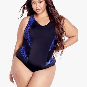 Women's Black and Blue Swimsuit